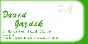 david gazdik business card